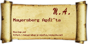 Mayersberg Agáta névjegykártya